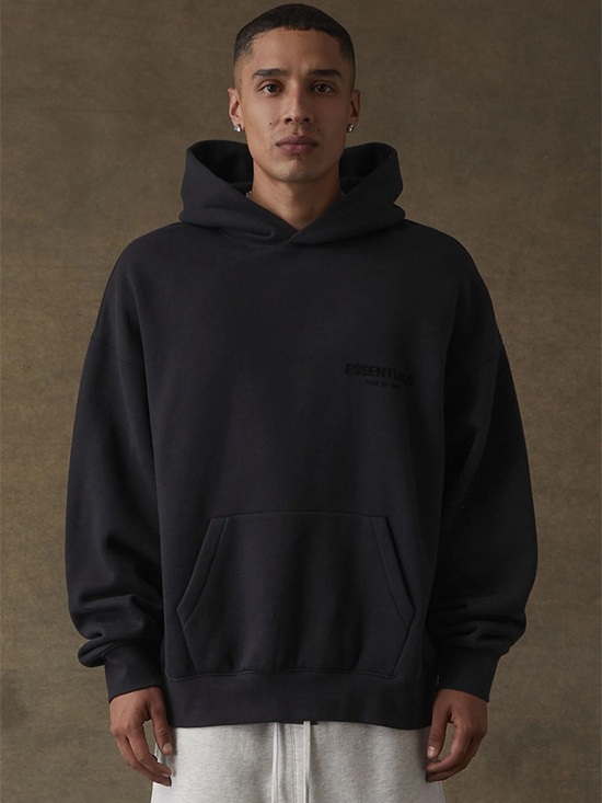 Essentials Other - Fear of God Essentials Black Pullover Stretch Limo Hoodie